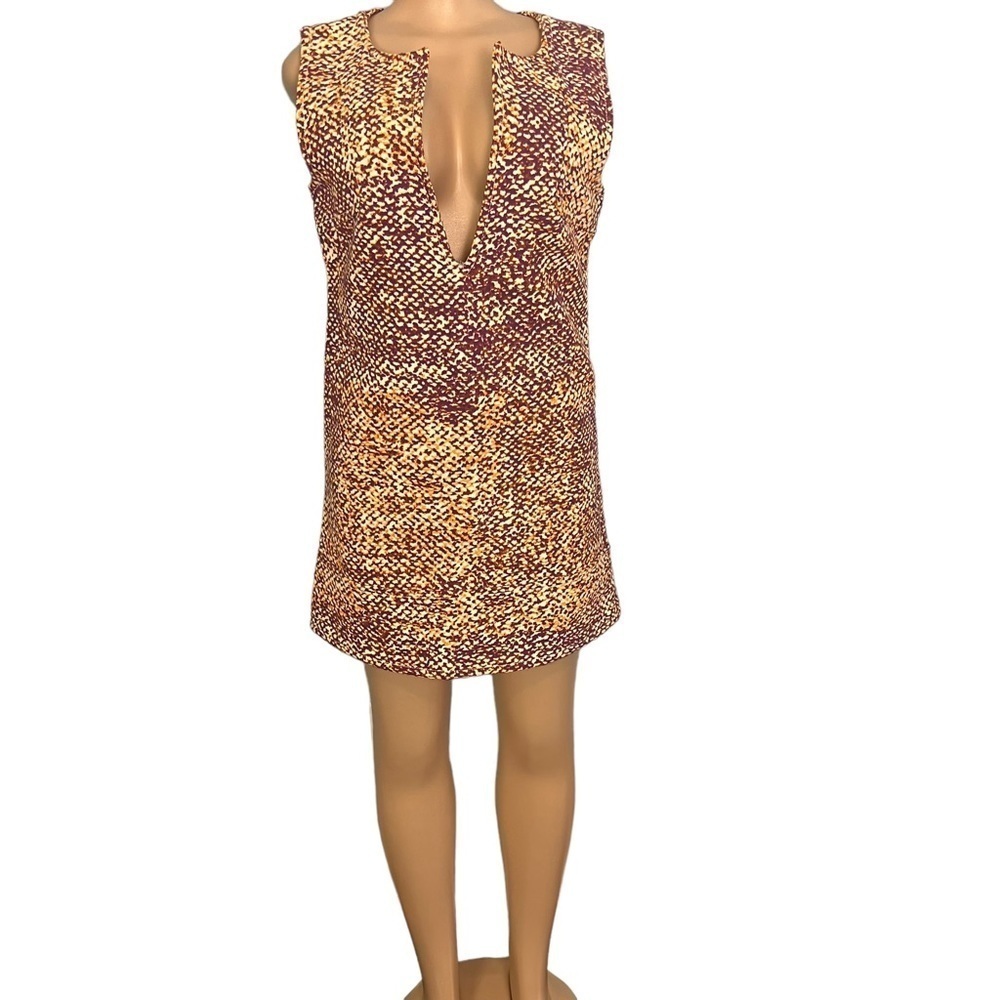Just Cavalli Multicolor Canvas Plunge Neck Shift Dress